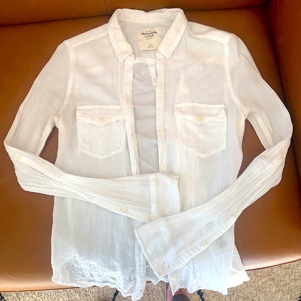 White cotton button down shirt